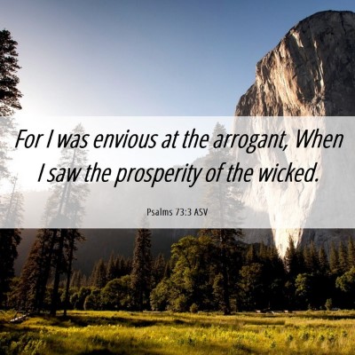 Picture 06 - Psalms 73:3 ASV - For I was envious at the arrogant, When I saw the - Bible Verse Picture