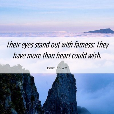 Picture 06 - Psalms 73:7 ASV - Their eyes stand out with fatness: They have more - Bible Verse Picture