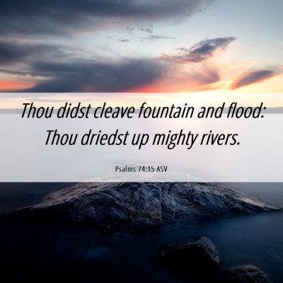 Picture 06 - Psalms 74:15 ASV - Thou didst cleave fountain and flood: Thou - Bible Verse Picture