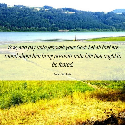 Picture 06 - Psalms 76:11 ASV - Vow, and pay unto Jehovah your God: Let all that - Bible Verse Picture