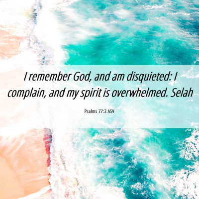 Picture 06 - Psalms 77:3 ASV - I remember God, and am disquieted: I complain, - Bible Verse Picture