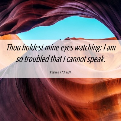 Picture 06 - Psalms 77:4 ASV - Thou holdest mine eyes watching: I am so troubled - Bible Verse Picture
