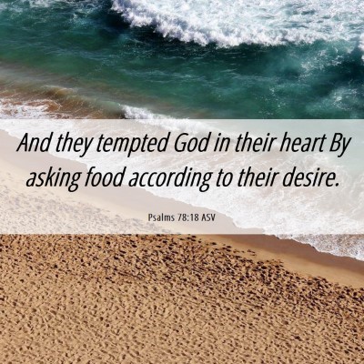 Picture 06 - Psalms 78:18 ASV - And they tempted God in their heart By asking - Bible Verse Picture