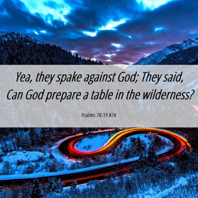 Picture 06 - Psalms 78:19 ASV - Yea, they spake against God; They said, Can God - Bible Verse Picture