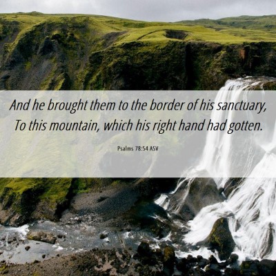 Picture 06 - Psalms 78:54 ASV - And he brought them to the border of his - Bible Verse Picture