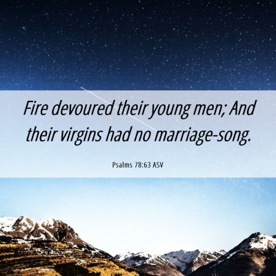 Picture 06 - Psalms 78:63 ASV - Fire devoured their young men; And their virgins - Bible Verse Picture