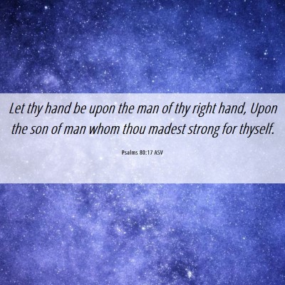 Picture 06 - Psalms 80:17 ASV - Let thy hand be upon the man of thy right hand, - Bible Verse Picture