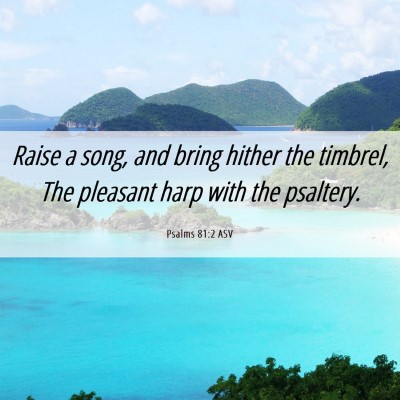 Picture 06 - Psalms 81:2 ASV - Raise a song, and bring hither the timbrel, The - Bible Verse Picture