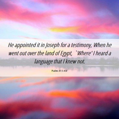 Picture 06 - Psalms 81:5 ASV - He appointed it in Joseph for a testimony, When - Bible Verse Picture