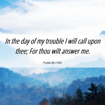 Picture 06 - Psalms 86:7 ASV - In the day of my trouble I will call upon thee; - Bible Verse Picture