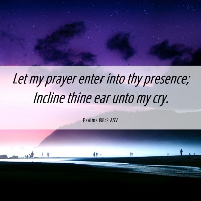 Picture 06 - Psalms 88:2 ASV - Let my prayer enter into thy presence; Incline - Bible Verse Picture