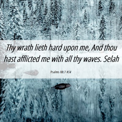 Picture 06 - Psalms 88:7 ASV - Thy wrath lieth hard upon me, And thou hast - Bible Verse Picture