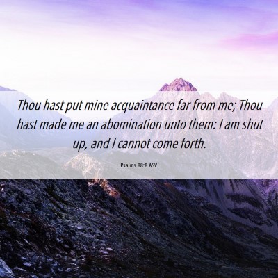 Picture 06 - Psalms 88:8 ASV - Thou hast put mine acquaintance far from me; Thou - Bible Verse Picture
