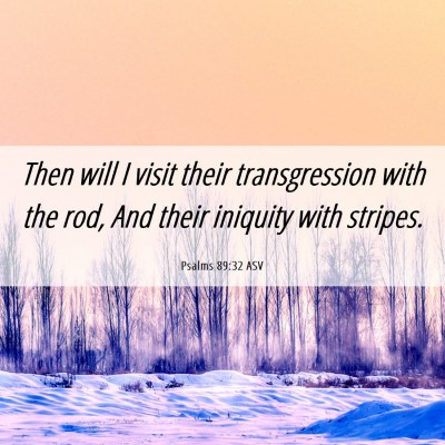 Picture 06 - Psalms 89:32 ASV - Then will I visit their transgression with the - Bible Verse Picture