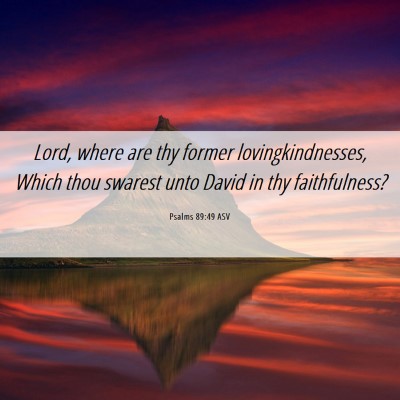 Picture 06 - Psalms 89:49 ASV - Lord, where are thy former lovingkindnesses, - Bible Verse Picture