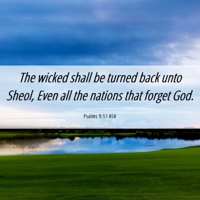 Picture 06 - Psalms 9:17 ASV - The wicked shall be turned back unto Sheol, Even - Bible Verse Picture