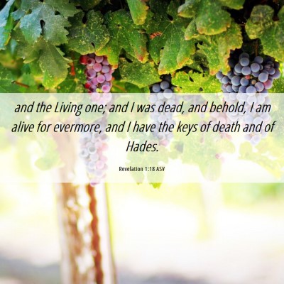 Picture 06 - Revelation 1:18 ASV - and the Living one; and I was dead, and behold, I - Bible Verse Picture