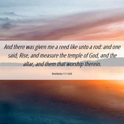 Picture 06 - Revelation 11:1 ASV - And there was given me a reed like unto a rod: - Bible Verse Picture