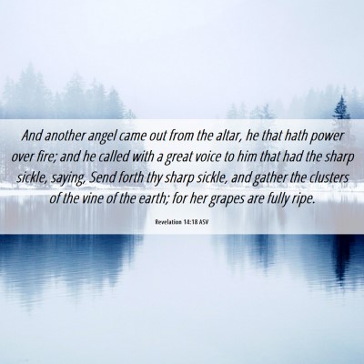 Picture 06 - Revelation 14:18 ASV - And another angel came out from the altar, he - Bible Verse Picture