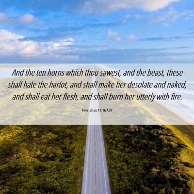 Picture 06 - Revelation 17:16 ASV - And the ten horns which thou sawest, and the - Bible Verse Picture