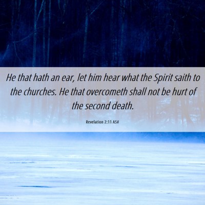 Picture 06 - Revelation 2:11 ASV - He that hath an ear, let him hear what the Spirit - Bible Verse Picture