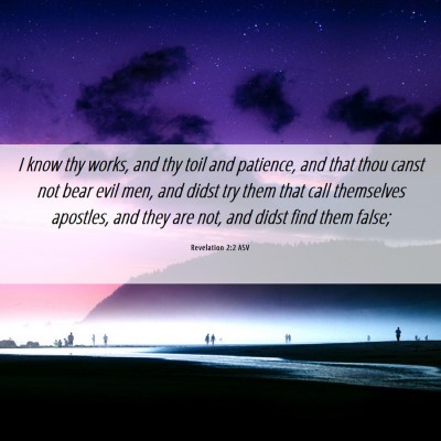 Picture 06 - Revelation 2:2 ASV - I know thy works, and thy toil and patience, and - Bible Verse Picture