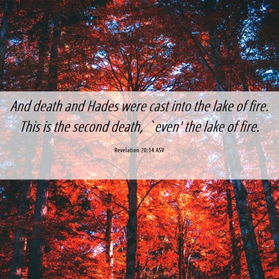 Picture 06 - Revelation 20:14 ASV - And death and Hades were cast into the lake of - Bible Verse Picture