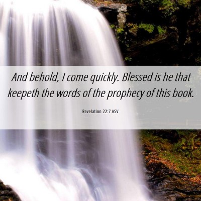 Picture 06 - Revelation 22:7 ASV - And behold, I come quickly. Blessed is he that - Bible Verse Picture