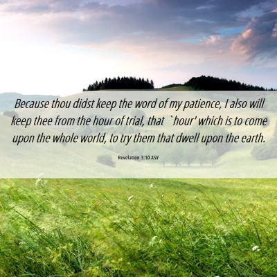 Picture 06 - Revelation 3:10 ASV - Because thou didst keep the word of my patience, - Bible Verse Picture