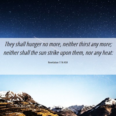 Picture 06 - Revelation 7:16 ASV - They shall hunger no more, neither thirst any - Bible Verse Picture