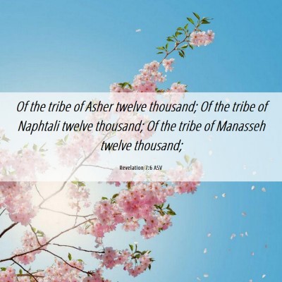 Picture 06 - Revelation 7:6 ASV - Of the tribe of Asher twelve thousand; Of the - Bible Verse Picture