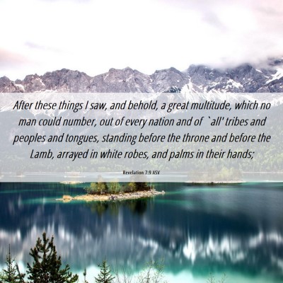 Picture 06 - Revelation 7:9 ASV - After these things I saw, and behold, a great - Bible Verse Picture