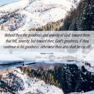 Picture 06 - Romans 11:22 ASV - Behold then the goodness and severity of God: - Bible Verse Picture