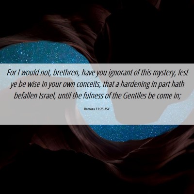 Picture 06 - Romans 11:25 ASV - For I would not, brethren, have you ignorant of - Bible Verse Picture