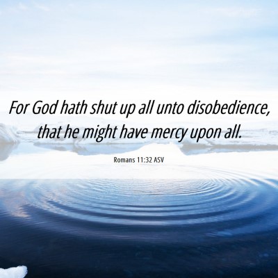 Picture 06 - Romans 11:32 ASV - For God hath shut up all unto disobedience, that - Bible Verse Picture