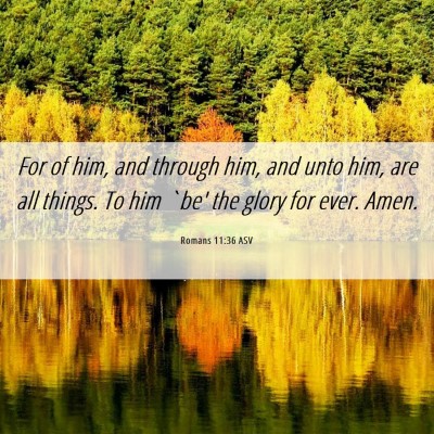 Picture 06 - Romans 11:36 ASV - For of him, and through him, and unto him, are - Bible Verse Picture