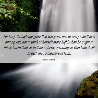 Picture 06 - Romans 12:3 ASV - For I say, through the grace that was given me, - Bible Verse Picture