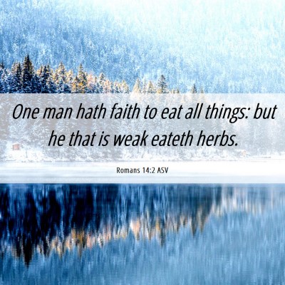 Picture 06 - Romans 14:2 ASV - One man hath faith to eat all things: but he that - Bible Verse Picture