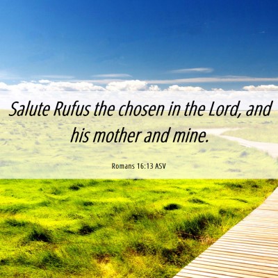 Picture 06 - Romans 16:13 ASV - Salute Rufus the chosen in the Lord, and his - Bible Verse Picture