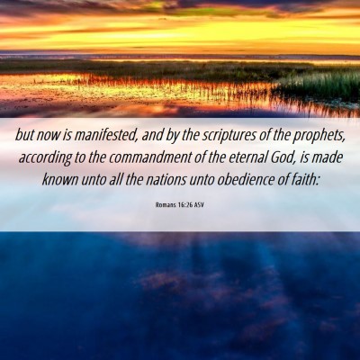 Picture 06 - Romans 16:26 ASV - but now is manifested, and by the scriptures of - Bible Verse Picture
