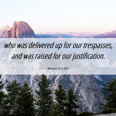 Picture 06 - Romans 4:25 ASV - who was delivered up for our trespasses, and was - Bible Verse Picture