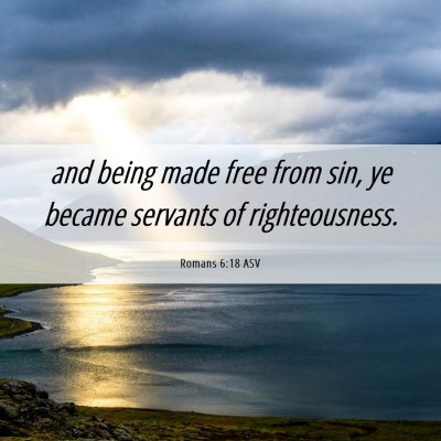 Picture 06 - Romans 6:18 ASV - and being made free from sin, ye became servants - Bible Verse Picture