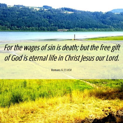 Picture 06 - Romans 6:23 ASV - For the wages of sin is death; but the free gift - Bible Verse Picture