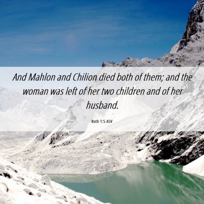 Picture 06 - Ruth 1:5 ASV - And Mahlon and Chilion died both of them; and the - Bible Verse Picture
