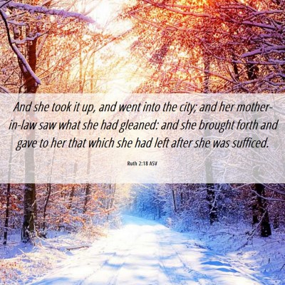 Picture 06 - Ruth 2:18 ASV - And she took it up, and went into the city; and - Bible Verse Picture