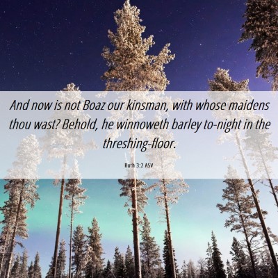 Picture 06 - Ruth 3:2 ASV - And now is not Boaz our kinsman, with whose - Bible Verse Picture