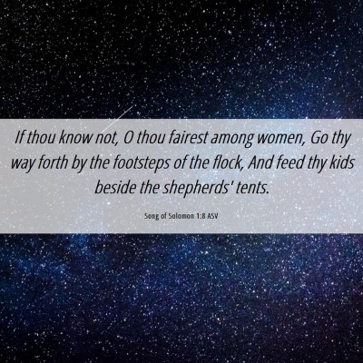 Picture 06 - Song of Solomon 1:8 ASV - If thou know not, O thou fairest among women, Go - Bible Verse Picture