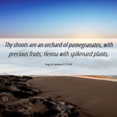 Picture 06 - Song of Solomon 4:13 ASV - Thy shoots are an orchard of pomegranates, with - Bible Verse Picture