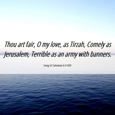 Picture 06 - Song of Solomon 6:4 ASV - Thou art fair, O my love, as Tirzah, Comely as - Bible Verse Picture
