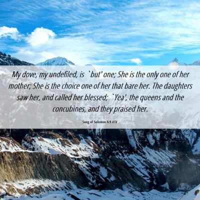Picture 06 - Song of Solomon 6:9 ASV - My dove, my undefiled, is `but' one; She is the - Bible Verse Picture